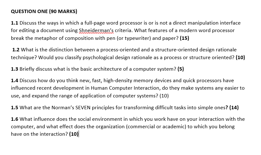 Solved Question One (90 Marks) 1.1 Discuss The Ways In Which 