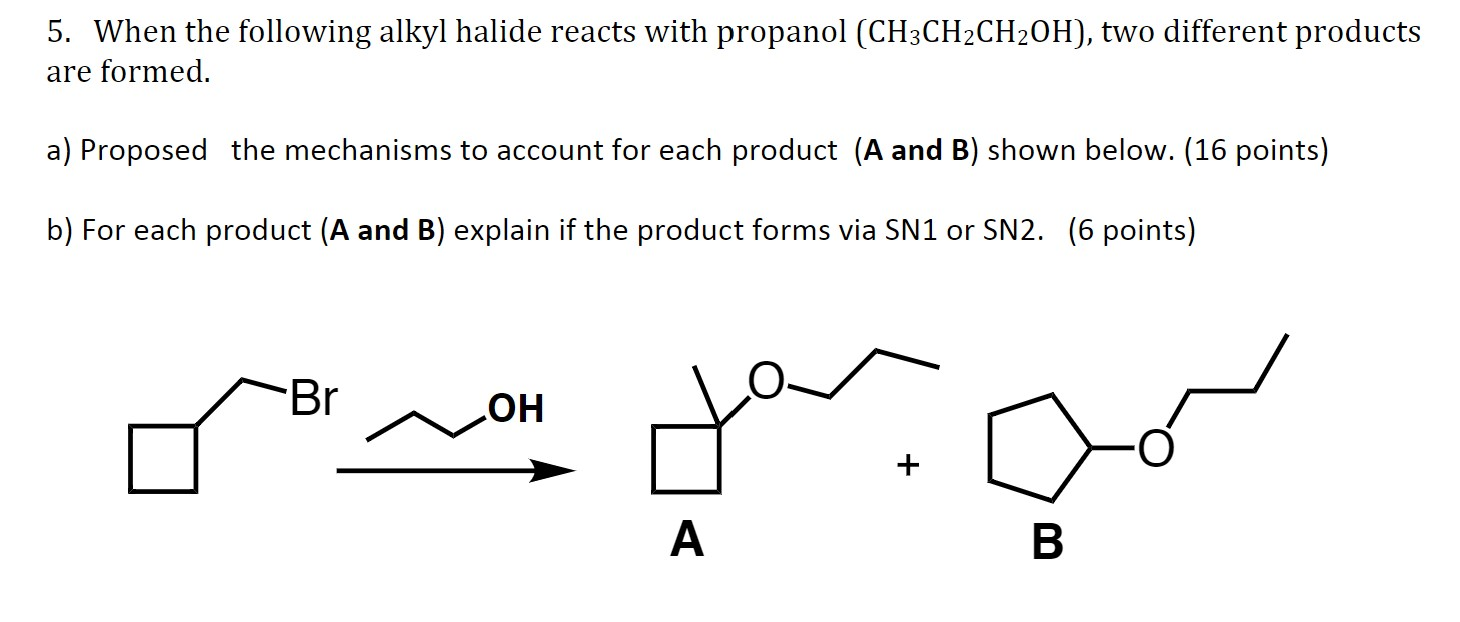 Solved 5. When the following alkyl halide reacts with | Chegg.com