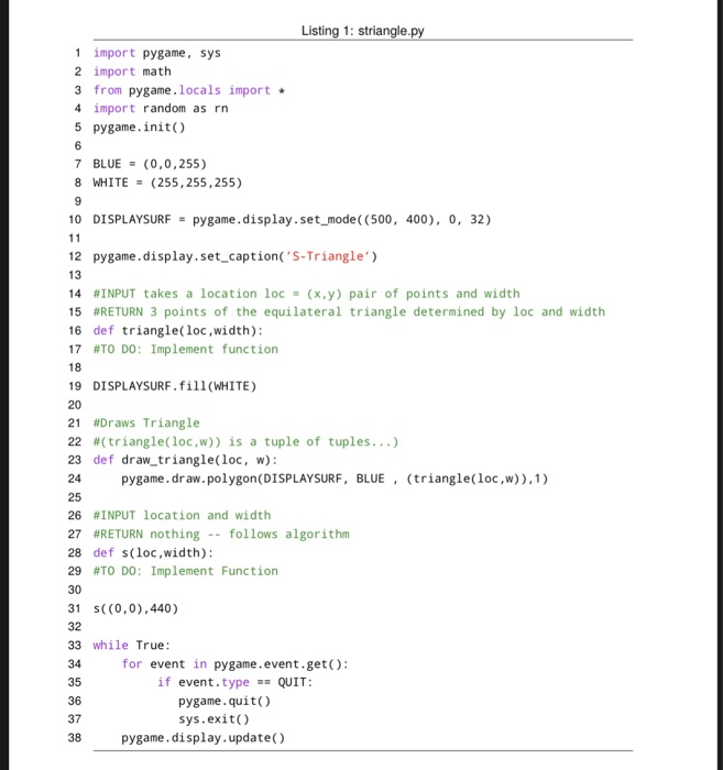 Solved Problem 1: Sierpinkski Triangle The Polish | Chegg.com