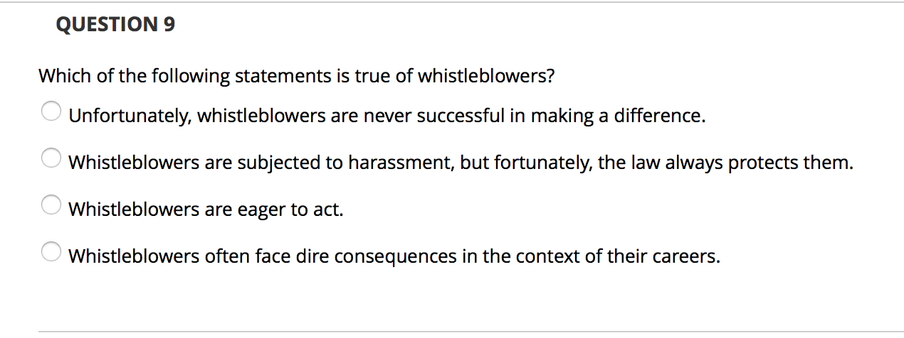 Solved QUESTION 9 Which Of The Following Statements Is Tr