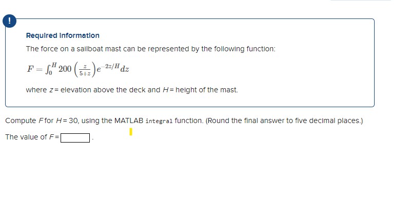 Solved Required Information The force on a sallboat mast can | Chegg.com