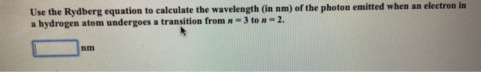 rydberg equation calculator