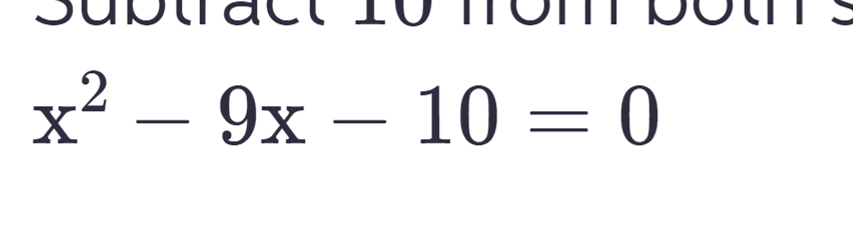 Solved X2 9x 10 0 Chegg