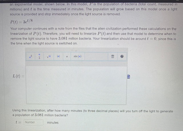 Solved an exponential model, shown below. In this model, P | Chegg.com
