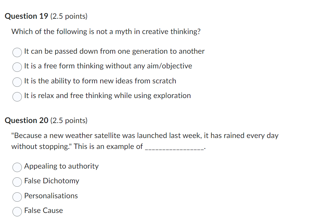 Solved Which of the following is not a myth in creative | Chegg.com