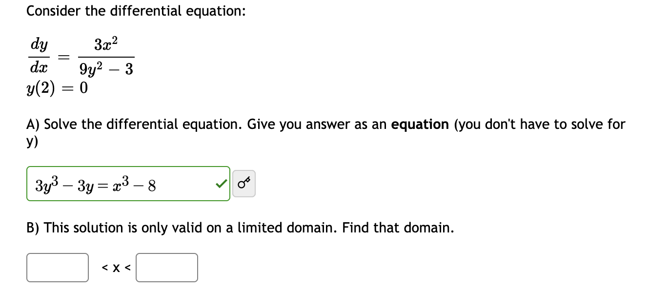 Solved Consider the differential equation: = dy dx y(2) 3x2 | Chegg.com