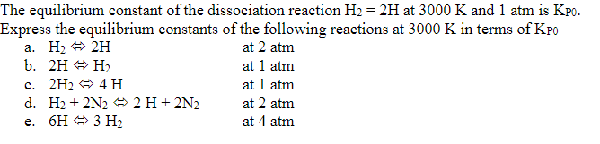 Solved The equilibrium constant of the dissociation reaction | Chegg.com