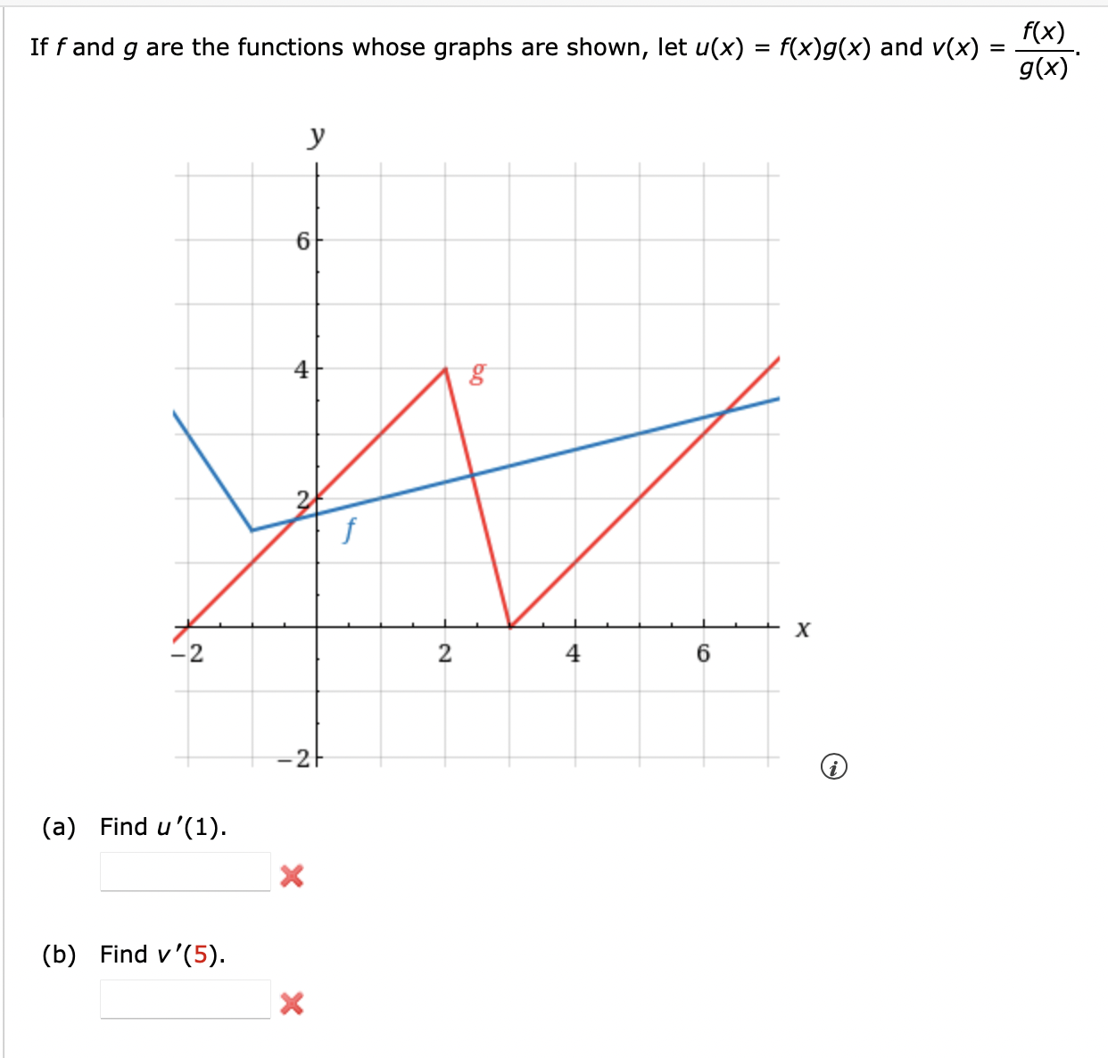 Solved If f and g are the functions whose graphs are shown, | Chegg.com