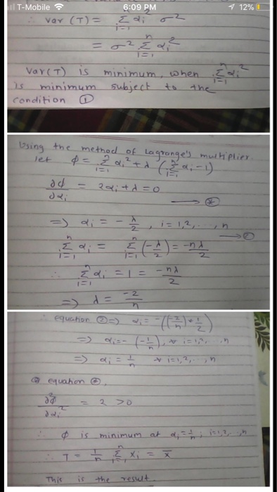Solved In the preceding problem, minimize the variance of | Chegg.com