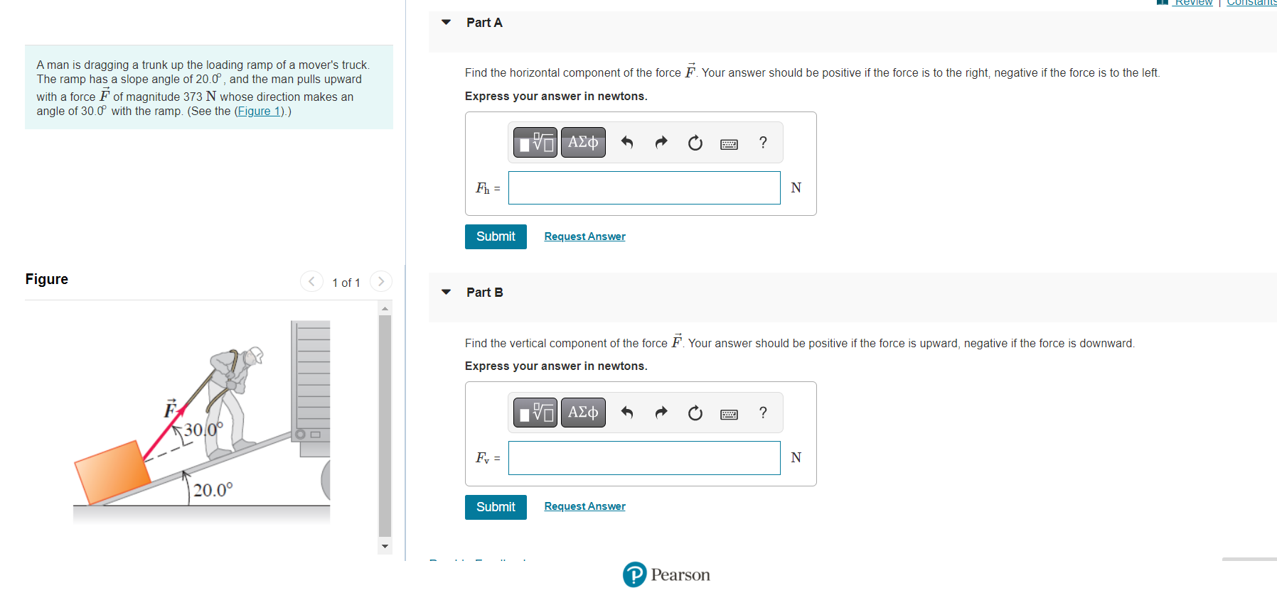 Solved A man is dragging a trunk up the loading ramp of a