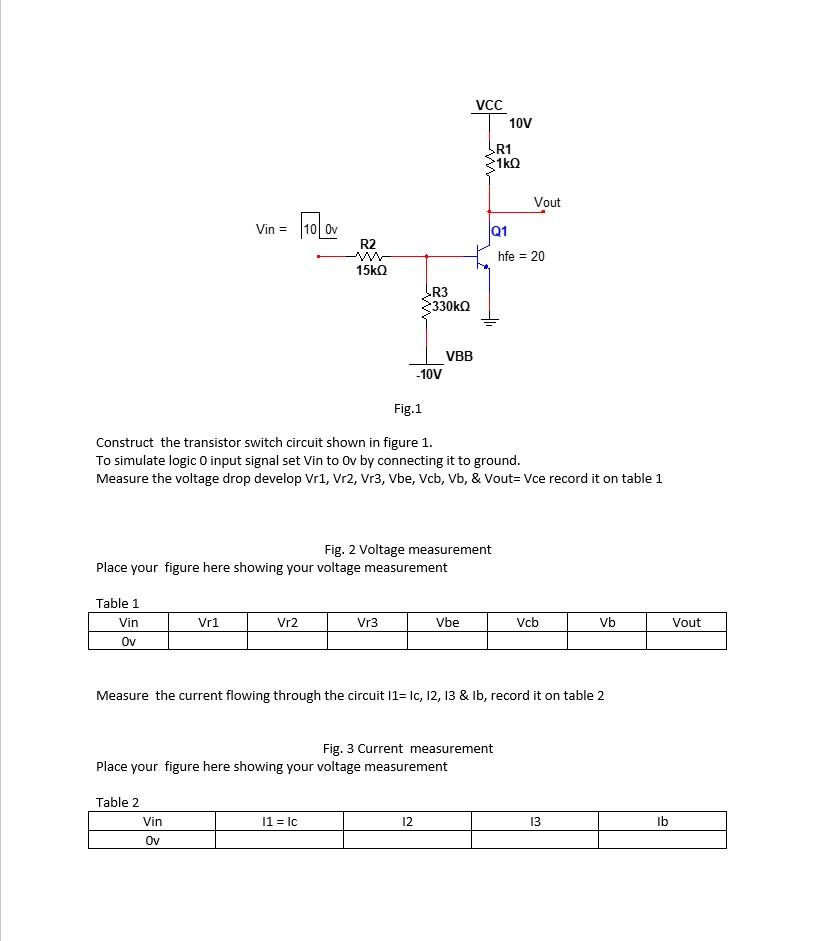 Solved Do the following tables and Construct the transistor | Chegg.com