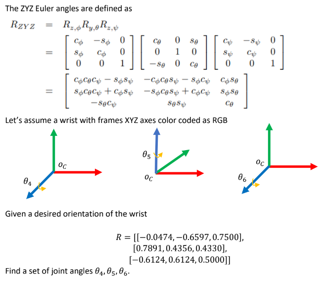 The ZYZ Euler angles are defined as | Chegg.com
