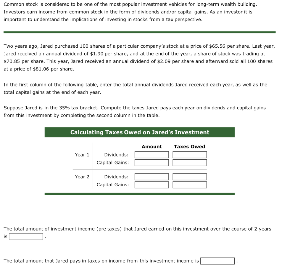 Solved Common stock is considered to be one of the most