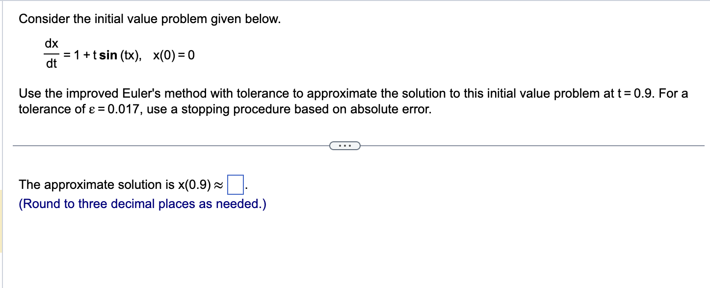 Solved Consider the initial value problem given below. | Chegg.com