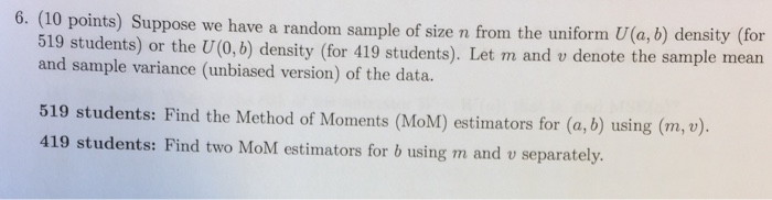 Solved Suppose we have a random sample of size n from the | Chegg.com