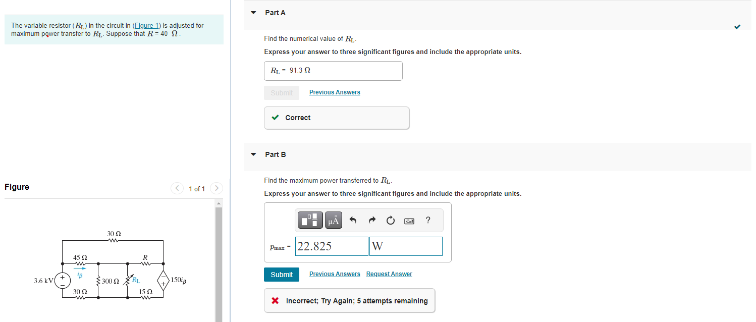 Solved The variable resistor (RL) in the circuit in (Figure