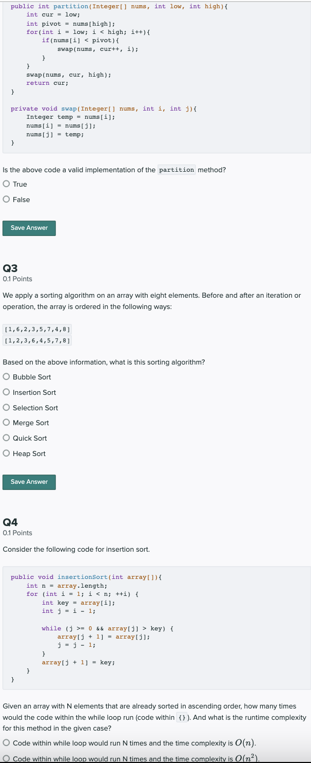 Solved The following code is one implementation of the | Chegg.com