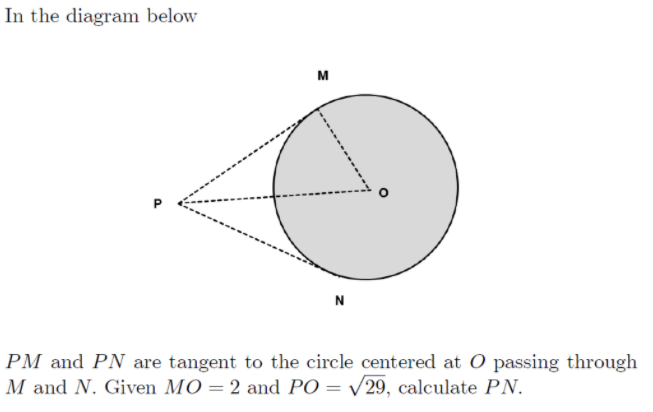 Solved In the diagram below M N PM and PN are tangent to the | Chegg.com