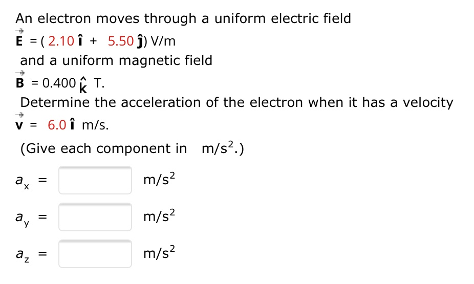 Solved An Electron Moves Through A Uniform Electric Field Chegg Com
