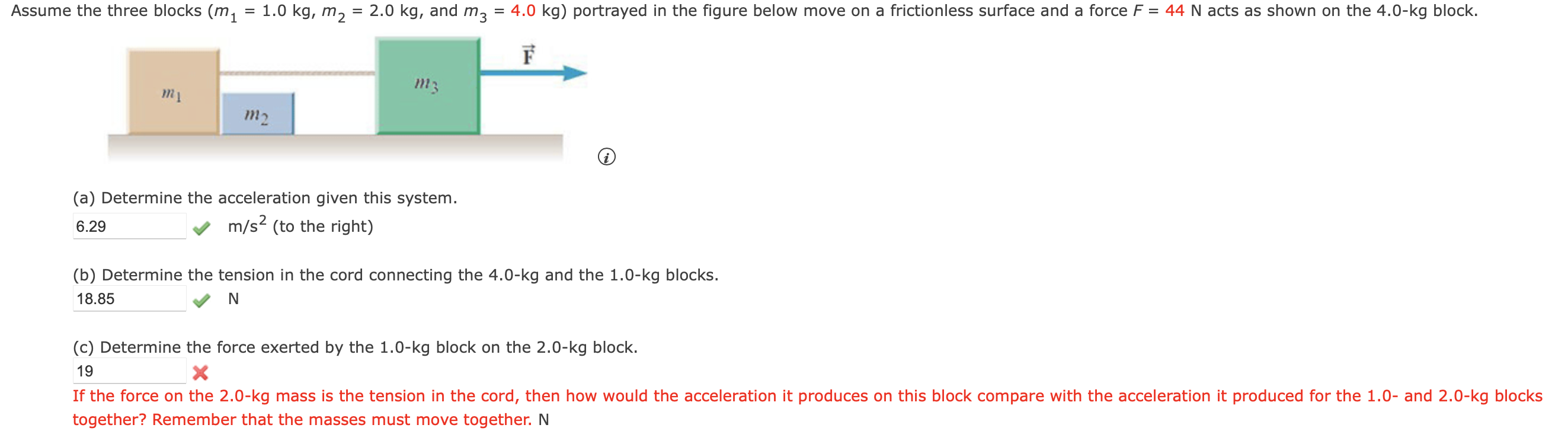 Solved (a) Determine the acceleration given this system. | Chegg.com