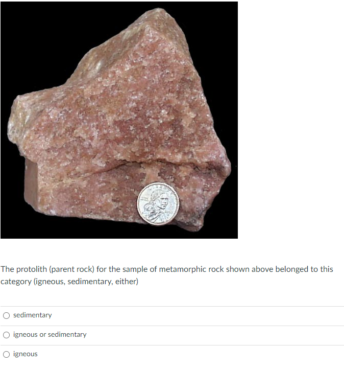 Solved 9 The protolith (parent rock) for the sample of