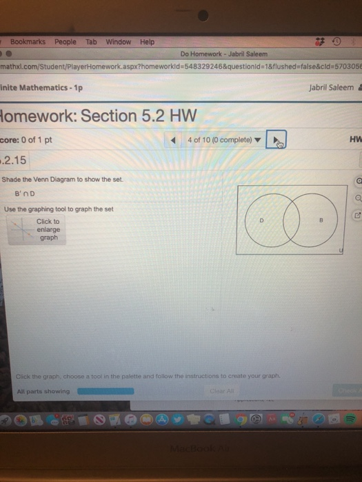 Solved Finite Mathematics - 1p Homework: Section 5.2 HW | Chegg.com