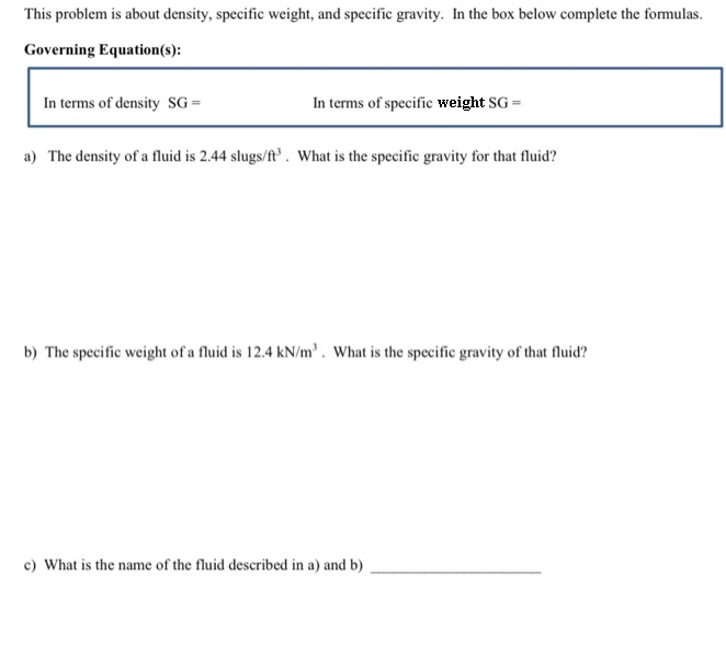 Solved This Problem Is About Density Specific Weight And Chegg Solved This Problem Is About Density Specific Weight And Chegg