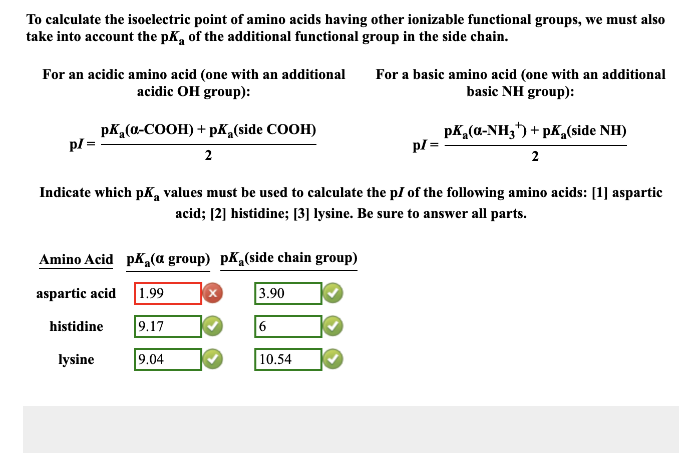 Solved To calculate the isoelectric point of amino acids | Chegg.com