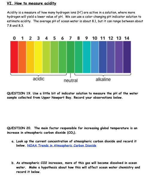 Solved VI. How to measure acidity Acidity is a measure of