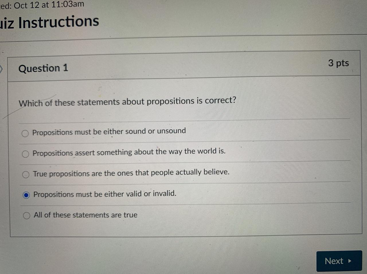 Solved ced: Oct 12 at 11:03am uiz Instructions 3 pts | Chegg.com