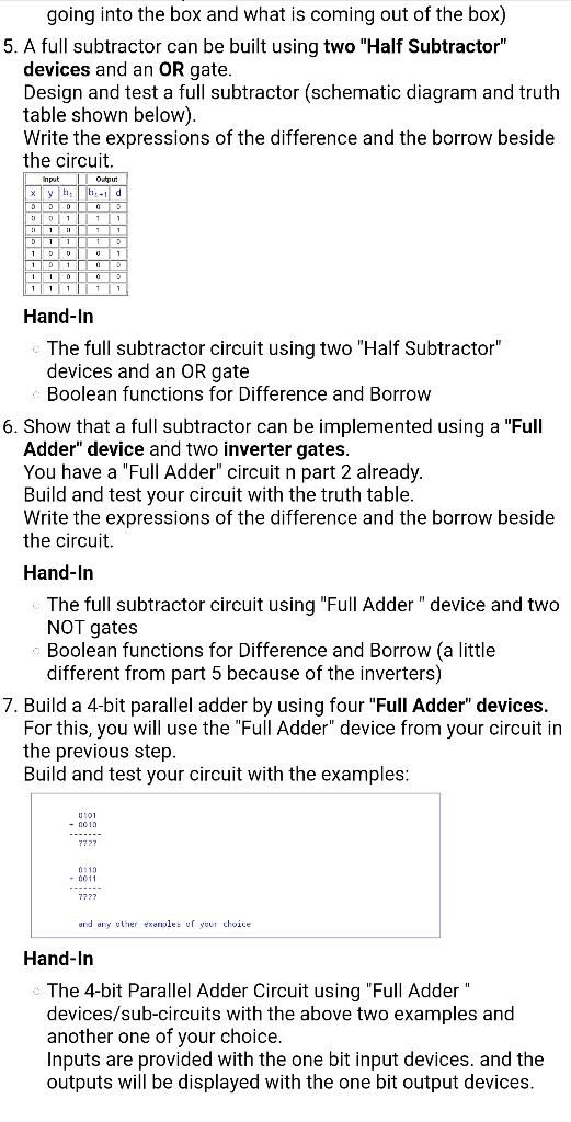 Solved 5. A full subtractor can be built using two 