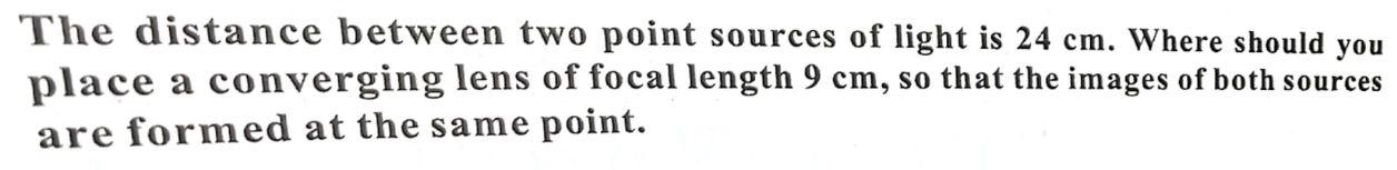 Solved The distance between two point sources of light is 24 | Chegg.com