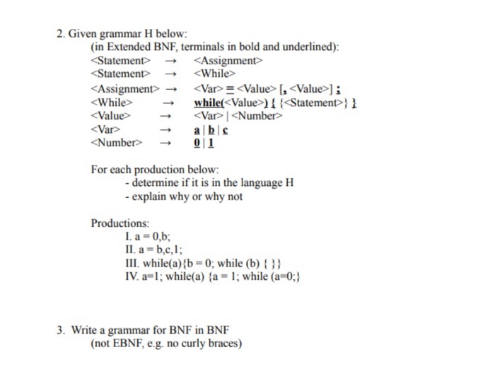 Solved Hello, I am new to Grammar in programming. Need the | Chegg.com