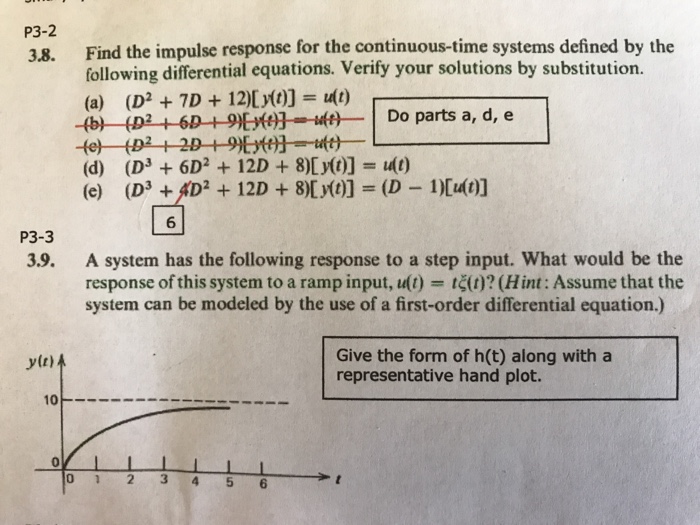 Solved Find the impulse response for the continuous-time | Chegg.com