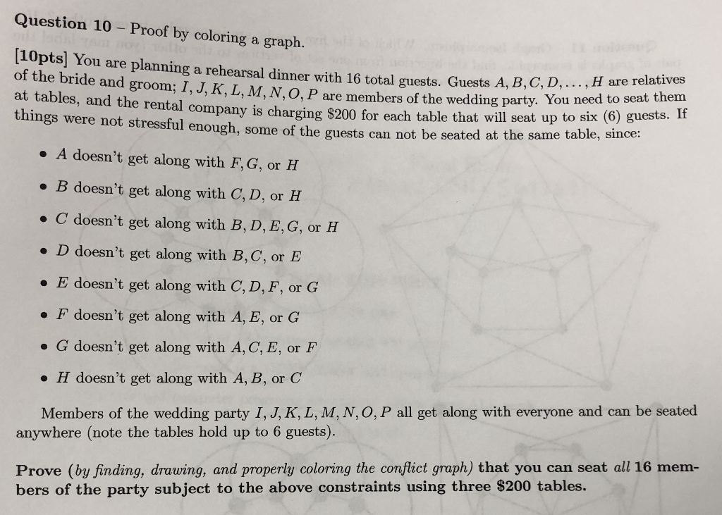 Solved Question 10 Proof By Coloring A Graph 10pts Y Chegg Com