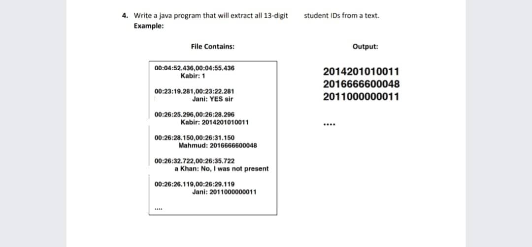 Solved 4. Write a java program that will extract all | Chegg.com