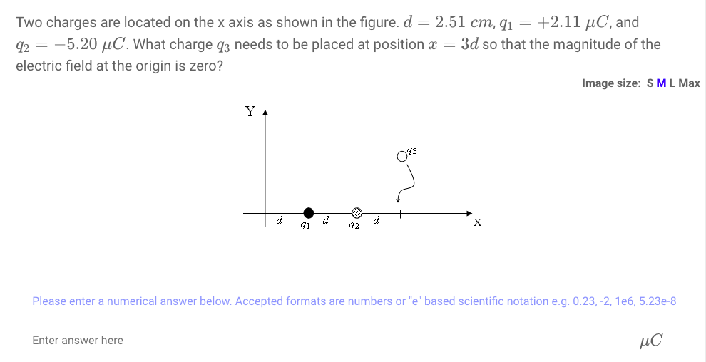 Solved Two charges are located on the x axis as shown in the | Chegg.com