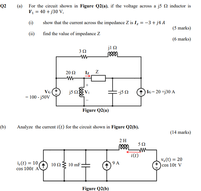 Solved Q2 (a) For the circuit shown in Figure Q2(a), if the | Chegg.com