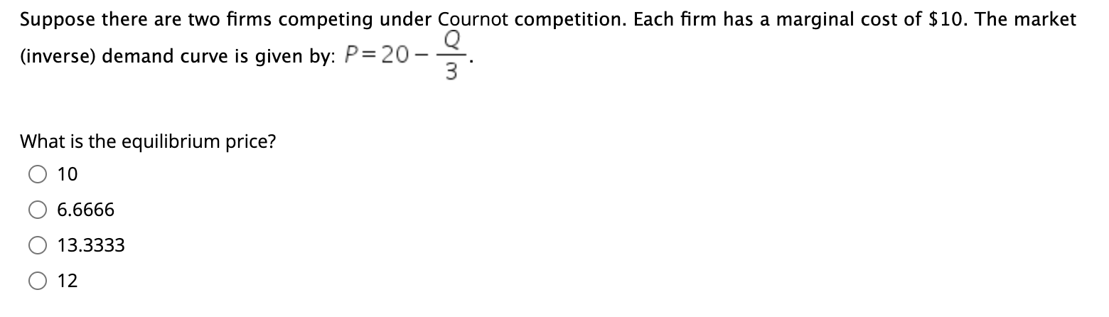 Solved Suppose There Are Two Firms Competing Under Cournot | Chegg.com