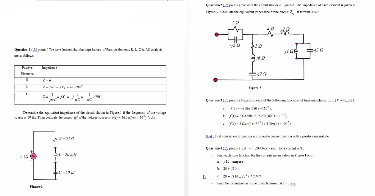 Solved Question-2 (25 points ) Consider the circuit shown in | Chegg.com