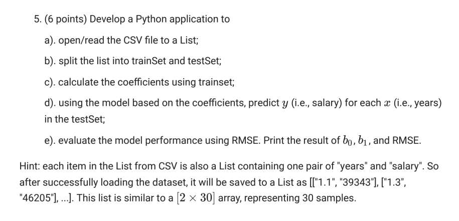 Solved Simple Linear Regression (35%) In this programming | Chegg.com