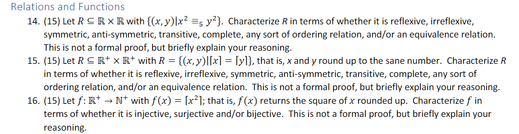 Solved Relations and Functions 14. (15) Let R SRX R with | Chegg.com