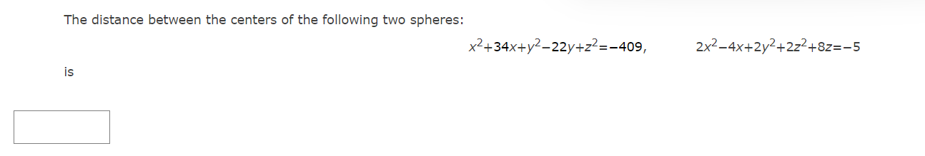 Solved The distance between the centers of the following two | Chegg.com