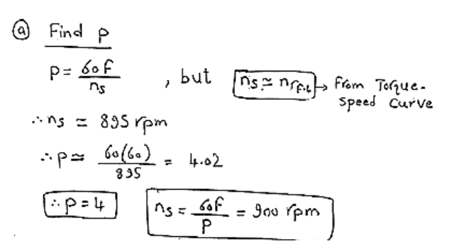 Solved A three-phase induction motor runs at almost 895 rpm | Chegg.com