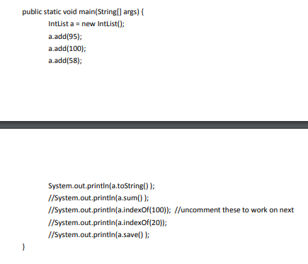 Solved Class Design - IntList (A.k.a. ArrayList (v0.0)) | Chegg.com