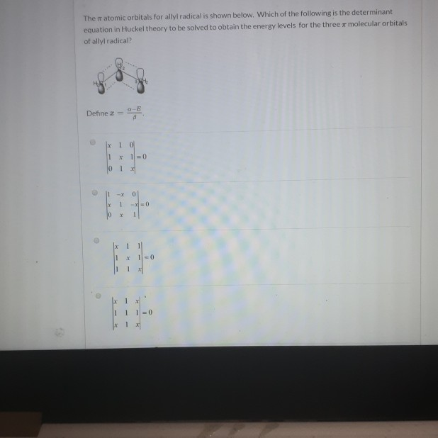 Solved The atomic orbitals for allyl radicalis shown below. | Chegg.com