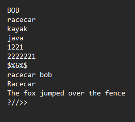 Solved Complete the Palindrome Programming Problem. The | Chegg.com image.
