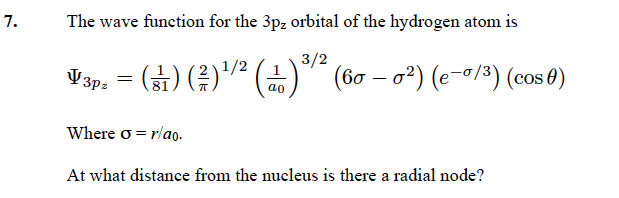 hydrogen orbital wavefunction