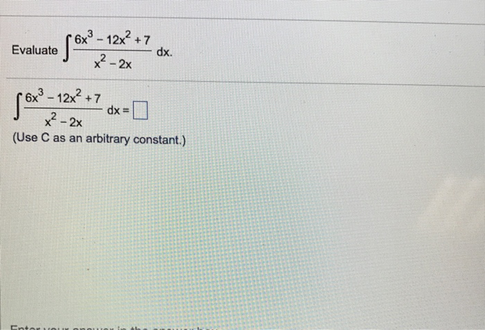 evaluate integral dx 7 6x x 2