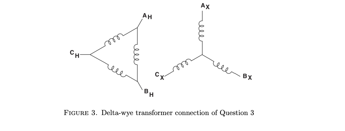Solved A delta-wye connected transformer is shown in | Chegg.com